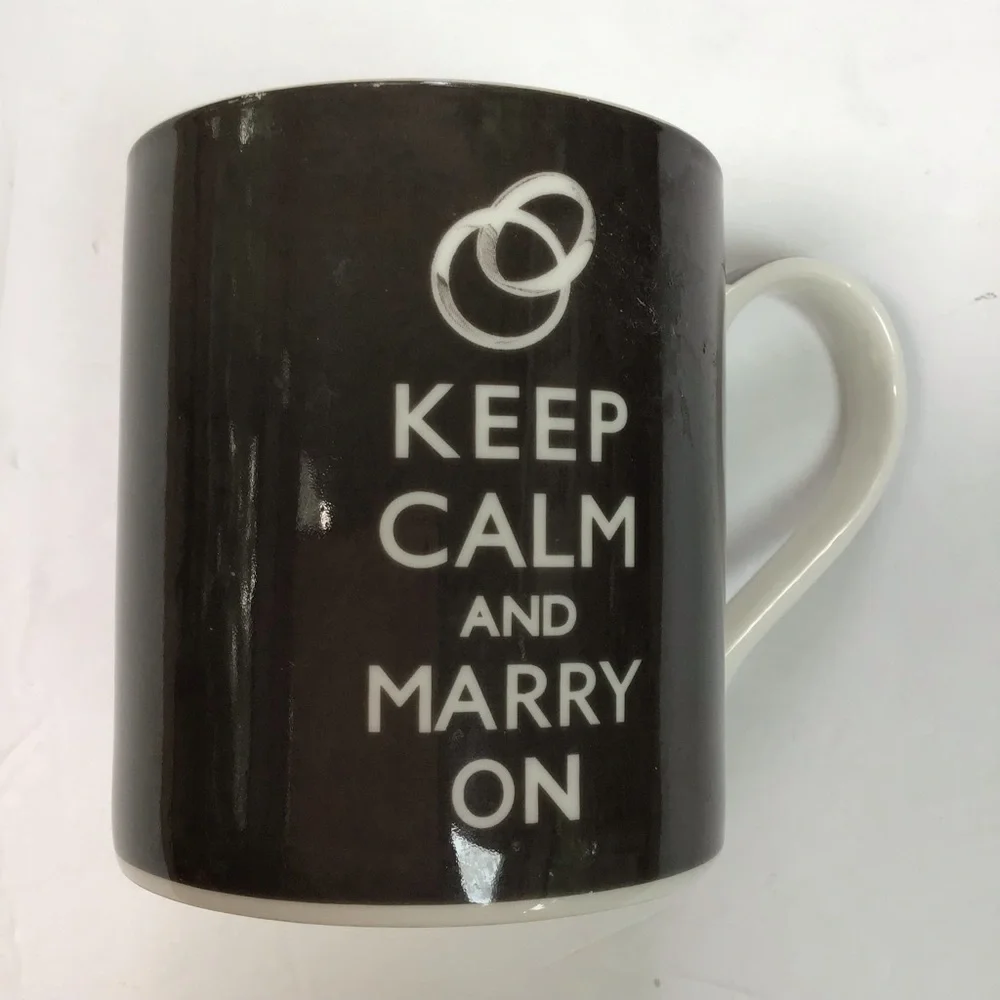 Keep Calm And Marry On Wedding Rings‎ Black & White Mug